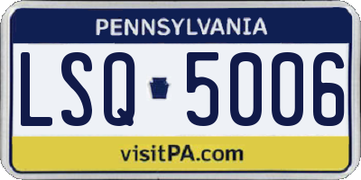 PA license plate LSQ5006