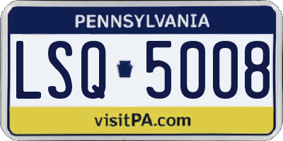 PA license plate LSQ5008