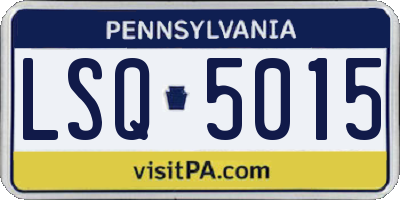 PA license plate LSQ5015