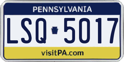 PA license plate LSQ5017