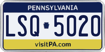 PA license plate LSQ5020
