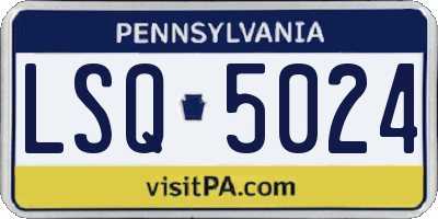 PA license plate LSQ5024