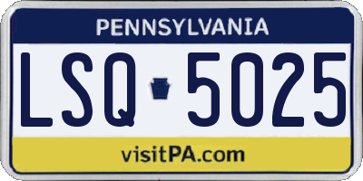 PA license plate LSQ5025