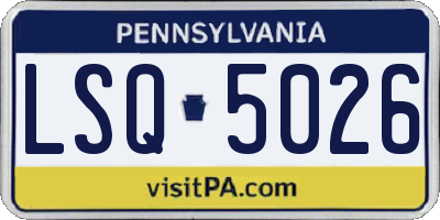 PA license plate LSQ5026