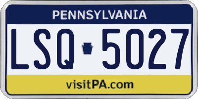 PA license plate LSQ5027
