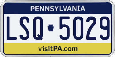 PA license plate LSQ5029