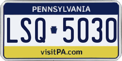 PA license plate LSQ5030