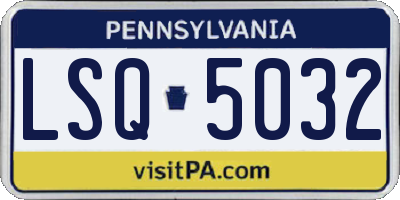 PA license plate LSQ5032