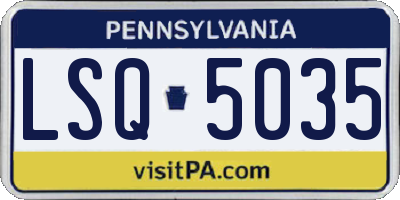 PA license plate LSQ5035