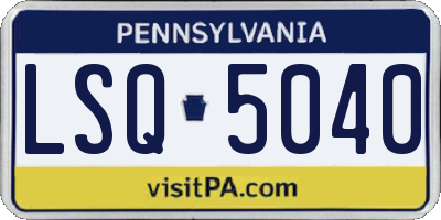 PA license plate LSQ5040