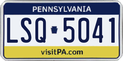 PA license plate LSQ5041
