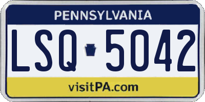 PA license plate LSQ5042