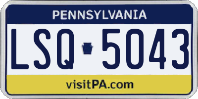 PA license plate LSQ5043