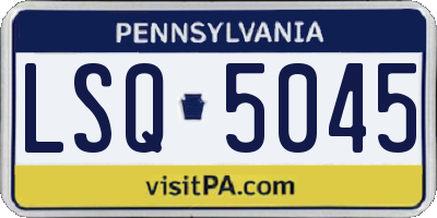 PA license plate LSQ5045