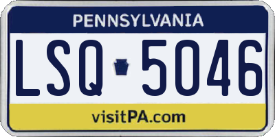 PA license plate LSQ5046