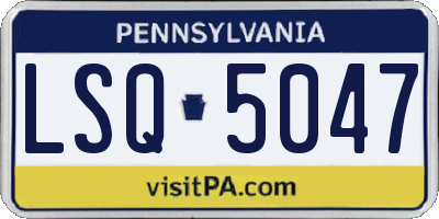 PA license plate LSQ5047