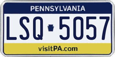 PA license plate LSQ5057