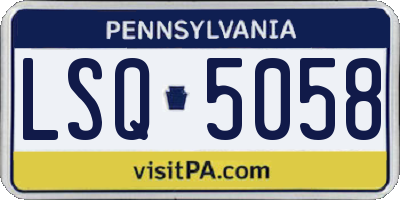 PA license plate LSQ5058