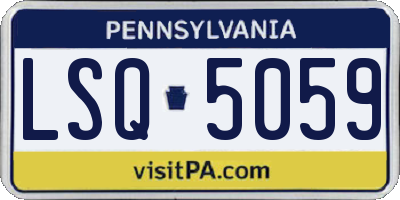 PA license plate LSQ5059