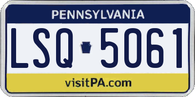 PA license plate LSQ5061