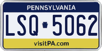 PA license plate LSQ5062