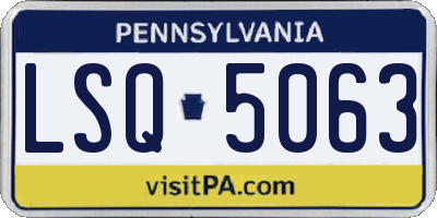 PA license plate LSQ5063