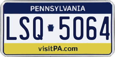 PA license plate LSQ5064