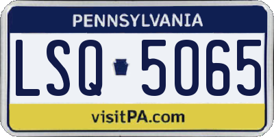 PA license plate LSQ5065