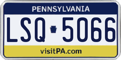 PA license plate LSQ5066