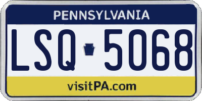 PA license plate LSQ5068
