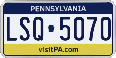 PA license plate LSQ5070