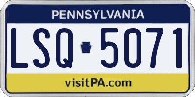 PA license plate LSQ5071