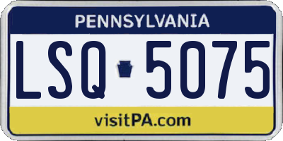 PA license plate LSQ5075