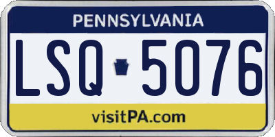 PA license plate LSQ5076