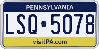 PA license plate LSQ5078