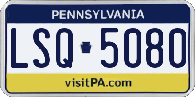 PA license plate LSQ5080
