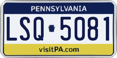 PA license plate LSQ5081