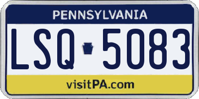 PA license plate LSQ5083