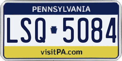 PA license plate LSQ5084