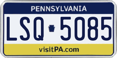 PA license plate LSQ5085
