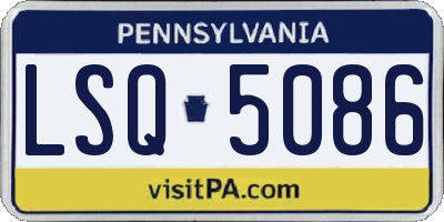 PA license plate LSQ5086