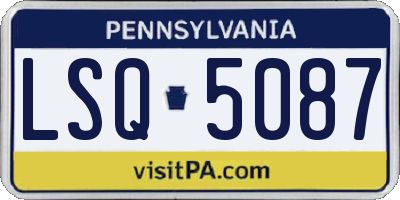 PA license plate LSQ5087