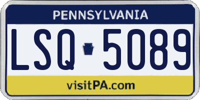 PA license plate LSQ5089