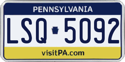 PA license plate LSQ5092