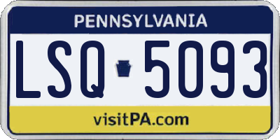 PA license plate LSQ5093