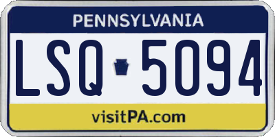 PA license plate LSQ5094