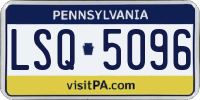 PA license plate LSQ5096