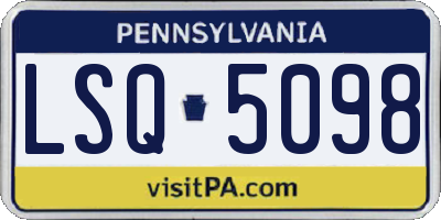 PA license plate LSQ5098