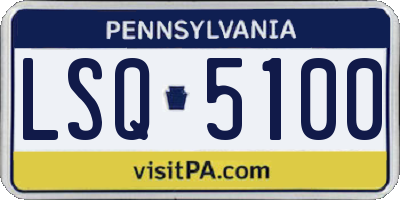 PA license plate LSQ5100