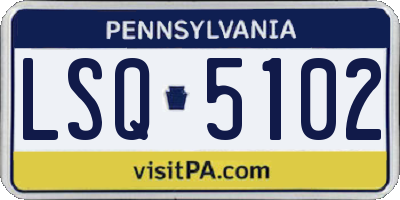 PA license plate LSQ5102